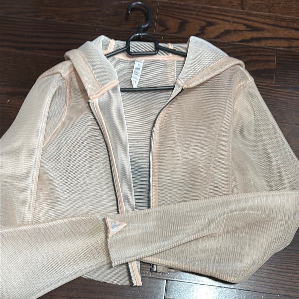 Alo Light Beige Hooded Women's Jacket